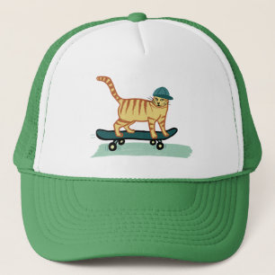 Casquette Cute Skateboard Tabby Cat