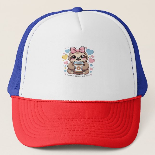 Casquette Cute Sloth Coffee Lover Shirt � Funny Fueled by Co (Devant)