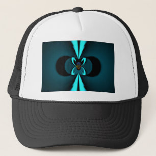 Casquette Cyan et Black Abstrait Art Print