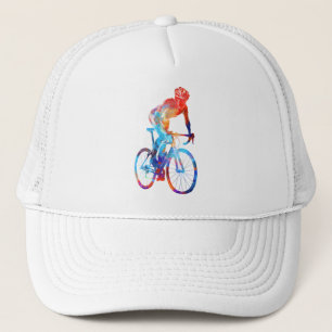 Casquette Cycling Road Bicycle Watercolor Painting