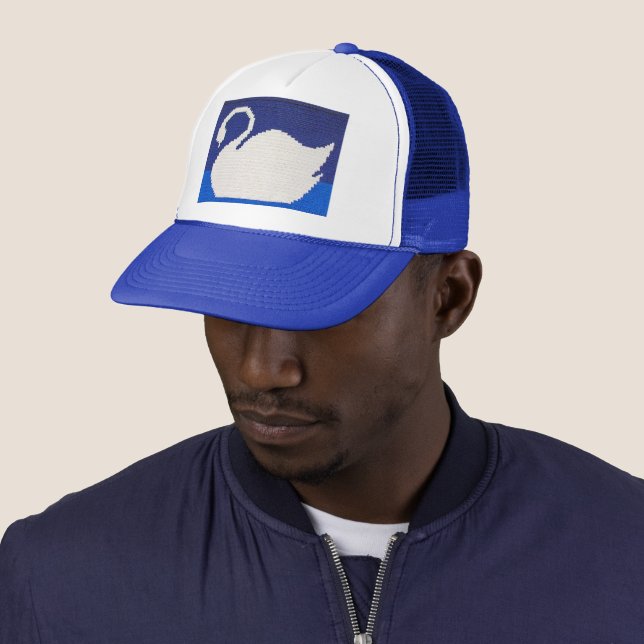 Casquette Cygne blanc et copie bleue fraîche de crochet de (En situation)