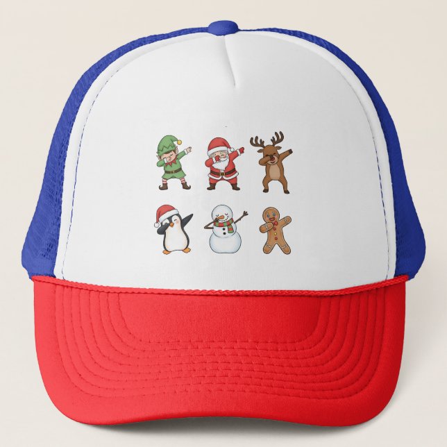 Casquette Dabing Noël Père Noël Penguin Rudolph Snowman (Devant)