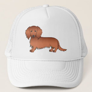 Casquette Dachshund de dessin animé mignon aux longs cheveux