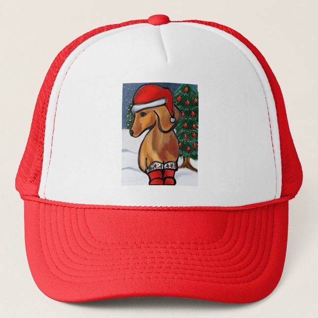 Casquette Dachshund Rouge     (Devant)