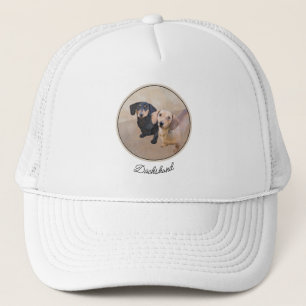 Casquette Dachshund (Smooth) Peinture - Art Chien original