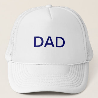 Casquette DAD Fête des pères typographie bleu sur blanc