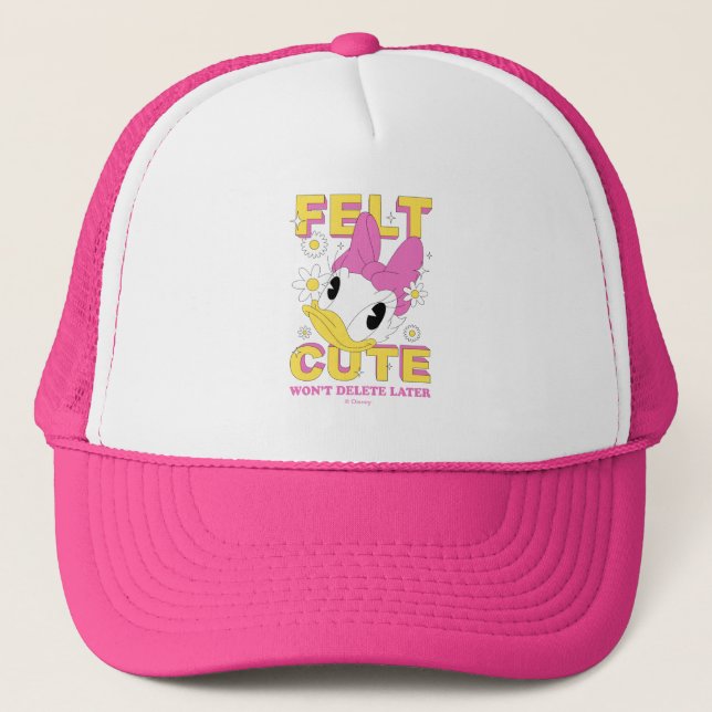 Casquette Daisy Duck "Felt Cute" Graphisme Floral Rétro (Devant)
