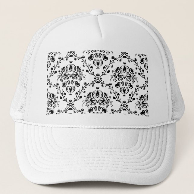 Casquette Damask blanc et noir (Devant)