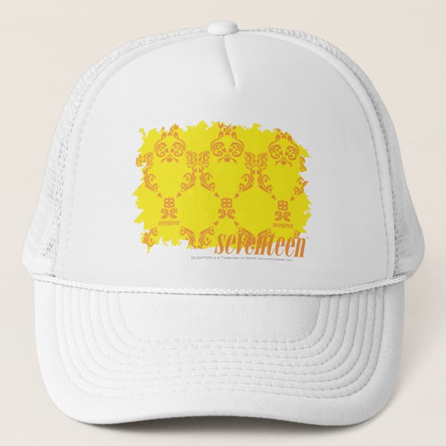 Casquette Damassé 2 jaune-orange (Devant)