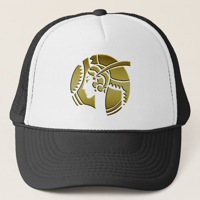Casquette Dame Art déco en or (Devant)