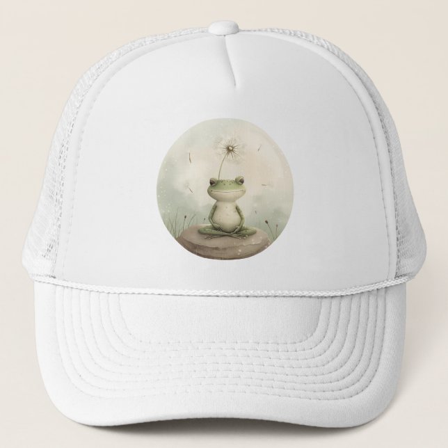 Casquette Dandelion de méditation de grenouille (Devant)