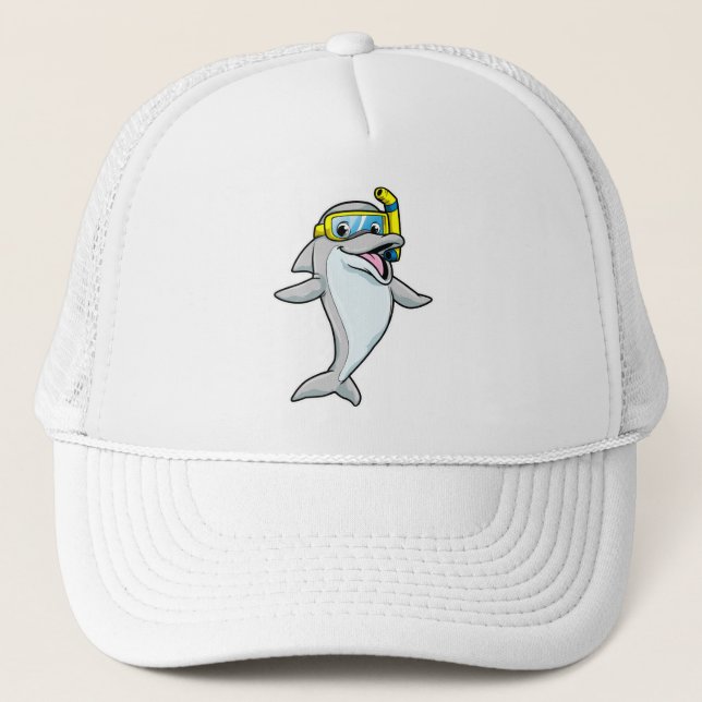 Casquette Dauphin à la plongée avec tuba (Devant)