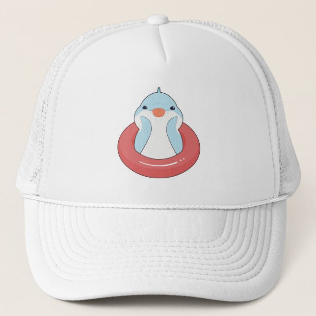 Casquette Dauphin avec anneau de natation (Devant)
