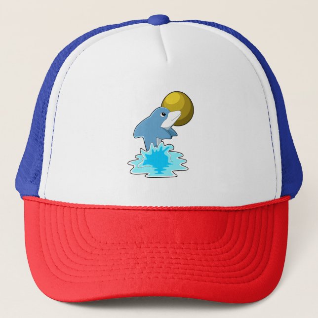 Casquette Dauphin nager avec lune (Devant)