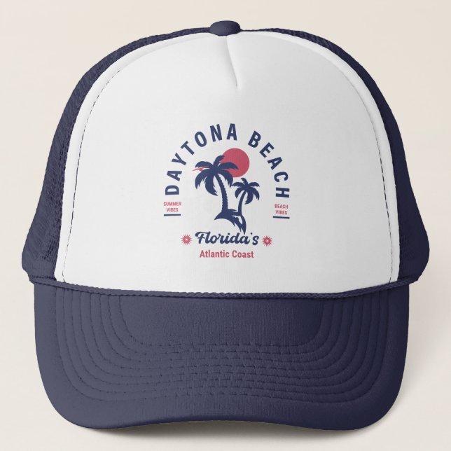 Casquette Daytona Beach Floride Palmiers Souvenirs 60s (Devant)