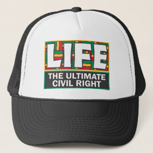 Casquette de baseball avec un message pro-vie.