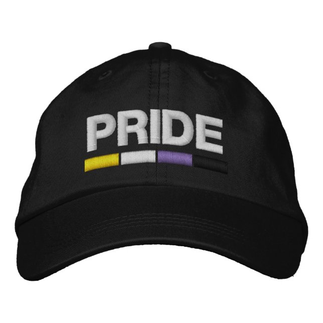 Casquette de baseball brodé de la Fierté non binai (Devant)