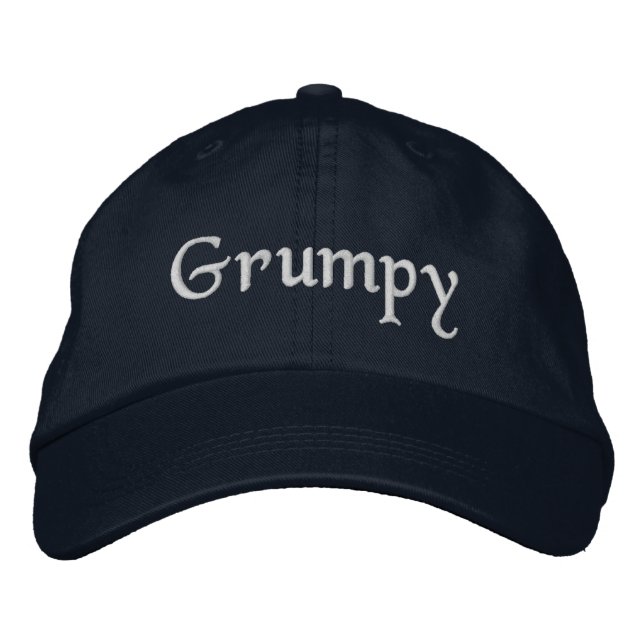 Casquette de baseball brodé grincheux (Devant)