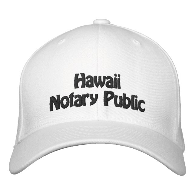 Casquette de baseball Brodé par un notaire d'Hawaï (Devant)