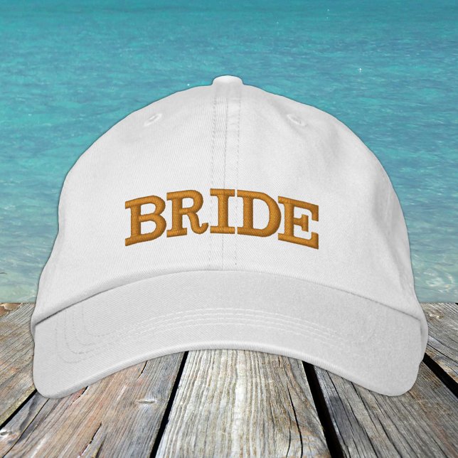 Casquette de baseball brodée BRIDE or / blanc (Créateur téléchargé)