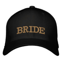 Casquette de baseball brodée BRIDE or / noir