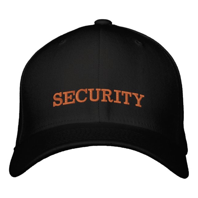 Casquette de baseball brodée SECURITY or / noir (Devant)