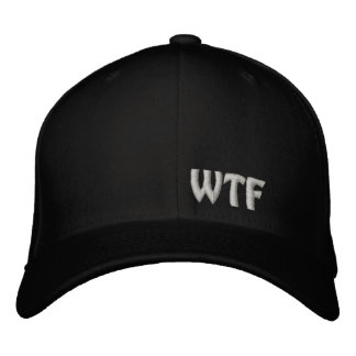 Casquette de baseball brodée WTF Flexfit en laine