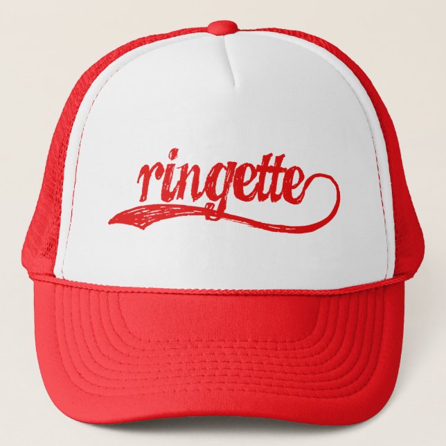 Casquette de baseball cursif rouge de Ringette (Devant)