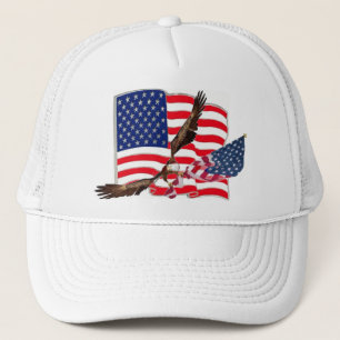 Casquette de baseball montant d'Eagle de drapeau