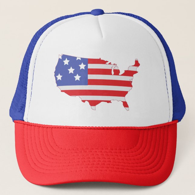 Casquette de baseball patriotique rouge, blanc et  (Devant)