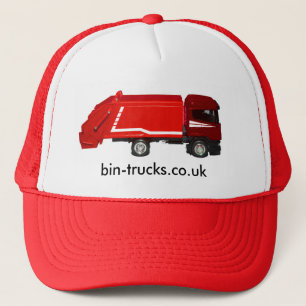casquette de baseball rouge de camion de poubelle