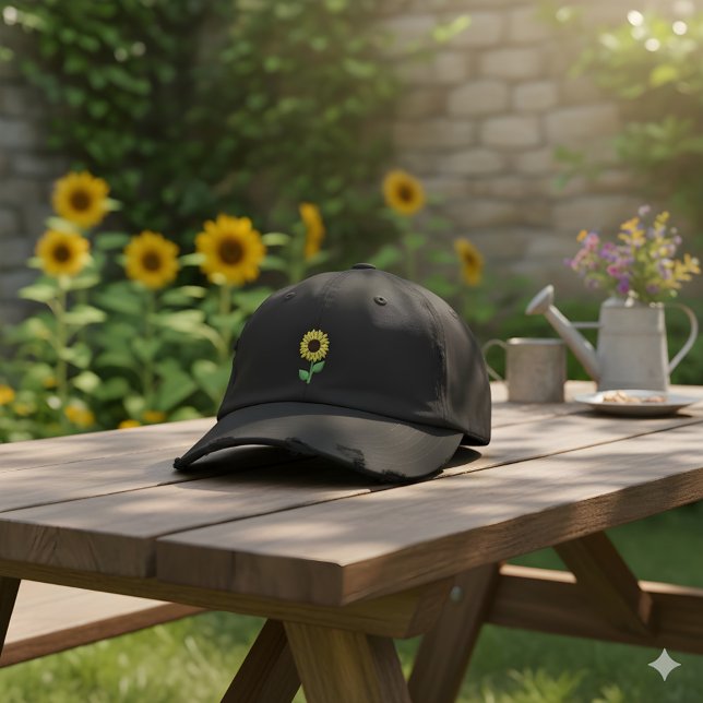Casquette de broderie de tournesol | Simple Petite (Créateur téléchargé)