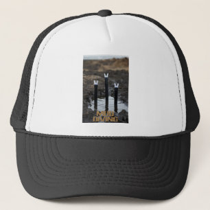 Casquette de camionneur à mousse blanche et noire 
