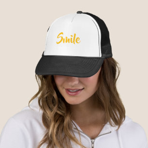 Casquette de camionneur à sourire jaune brûlé