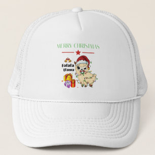 Casquette de camionneur au lama de Noël