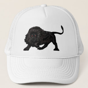 Casquette de camionneur au lion noir rôdant