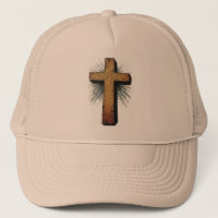 Casquette de camionneur avec grande croix chrétien