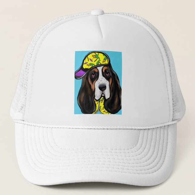 Casquette de camionneur Basset Hound (Devant)