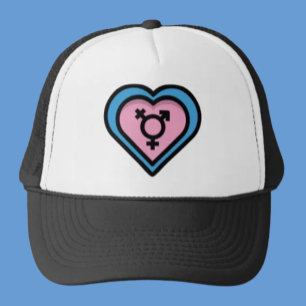 Casquette de camionneur Cœur de la fierté trans