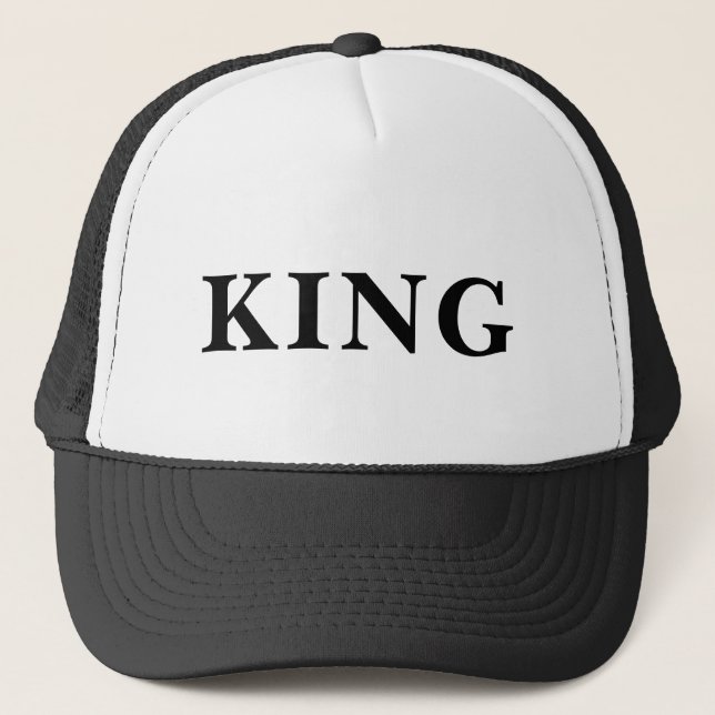 Casquette de camionneur couleur blanc et noir Text (Devant)