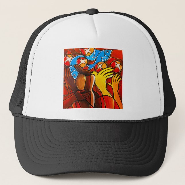 Casquette de camionneur de 5 poissons des pains 2 (Devant)
