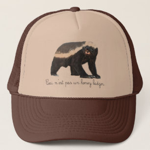 Casquette de camionneur de blaireau de miel de