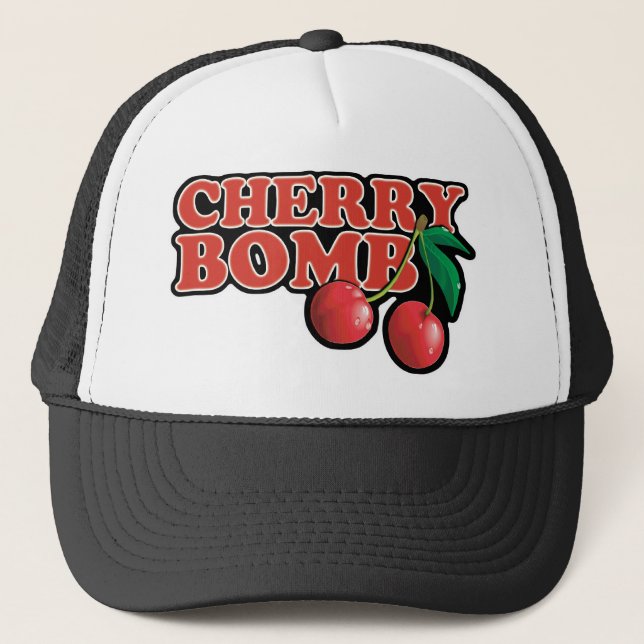 Casquette de camionneur de bombe de cerise (Devant)