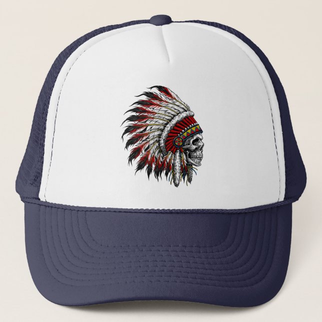 Casquette de camionneur de crâne de Natif (Devant)