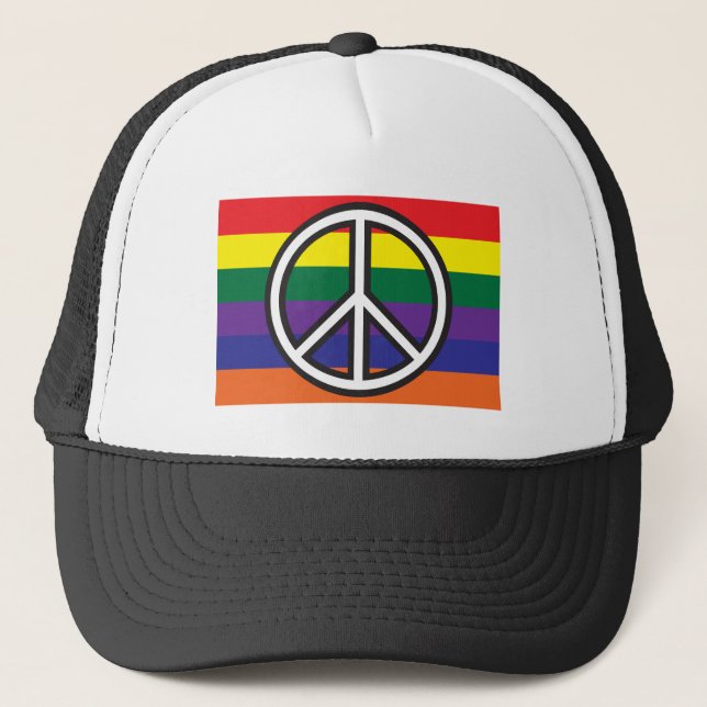 Casquette de camionneur de drapeau de paix (Devant)