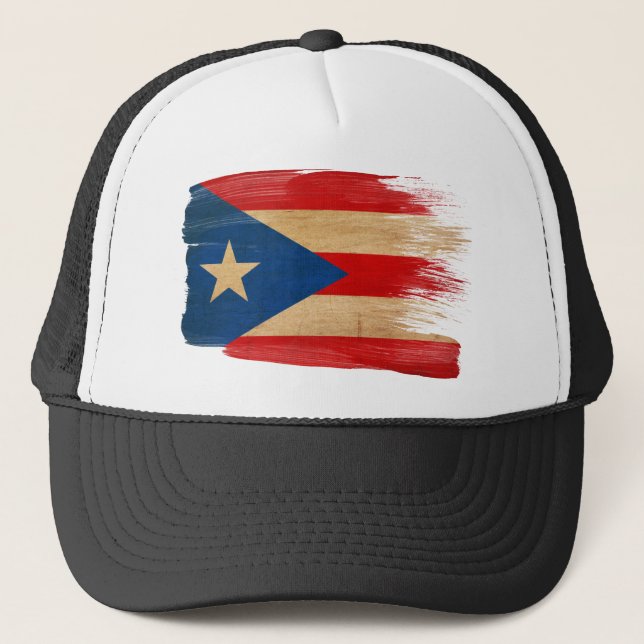 Casquette de camionneur de drapeau de Porto Rico (Devant)