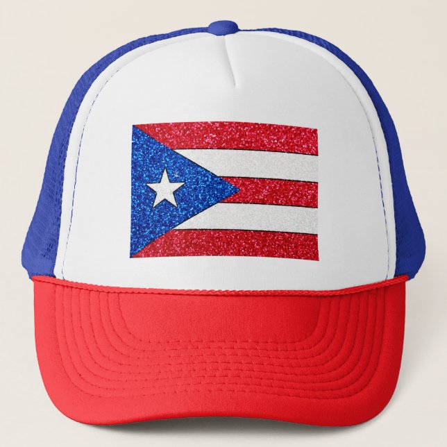 Casquette de camionneur de drapeau de Porto Rico (Devant)