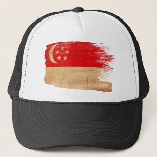 Casquette de camionneur de drapeau de Singapour