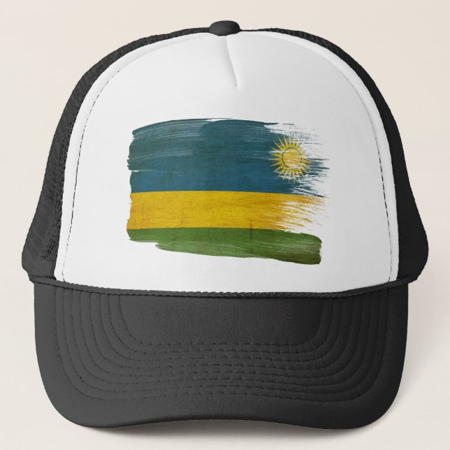 Casquette de camionneur de drapeau du Rwanda (Devant)