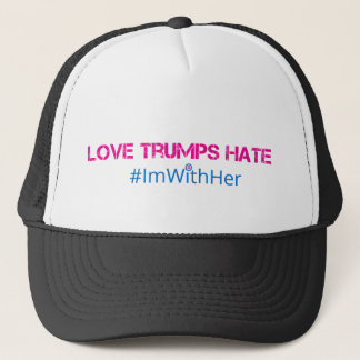Casquette de camionneur de haine d'atouts d'amour